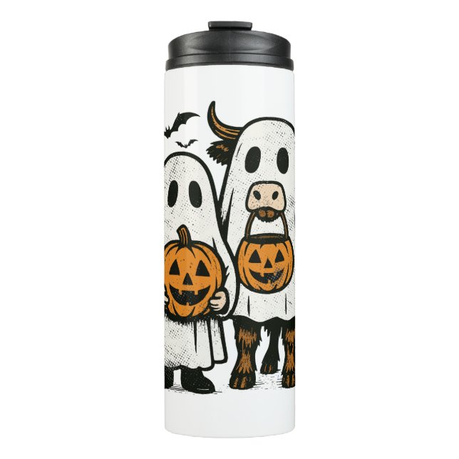 Bouteilles Isothermes Chute Cute Vache Highland Ghost Halloween (Devant)