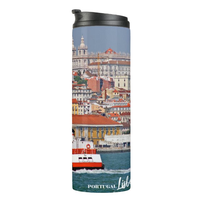 Bouteilles Isothermes Ciel de Lisbonne avec vieux ferry sur le fleuve Ta (Tourné sur la droite)