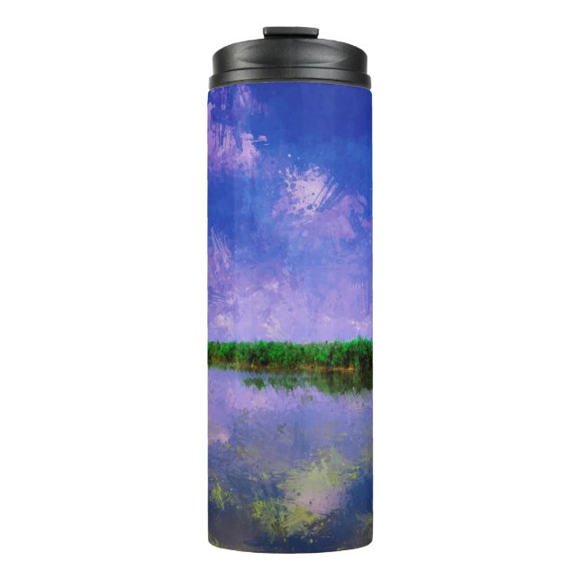 Bouteilles Isothermes Ciel d'été bleu et eau (Devant)