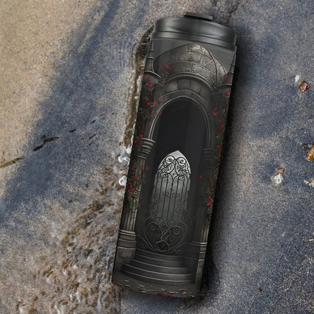 Bouteilles Isothermes Cimetière gothique Gazebo avec des roses rouges la (Créateur téléchargé)