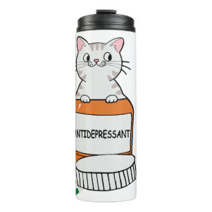 Bouteilles Isothermes Citation de chat drôle Antidépresseur Amateur de c