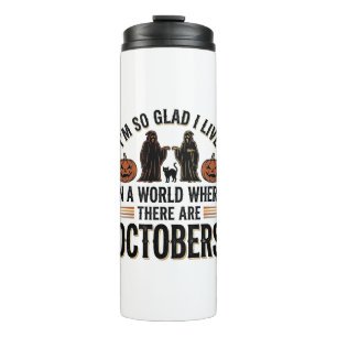 Bouteilles Isothermes Citation Halloween Vintage Octobre Dessin Chat Cit