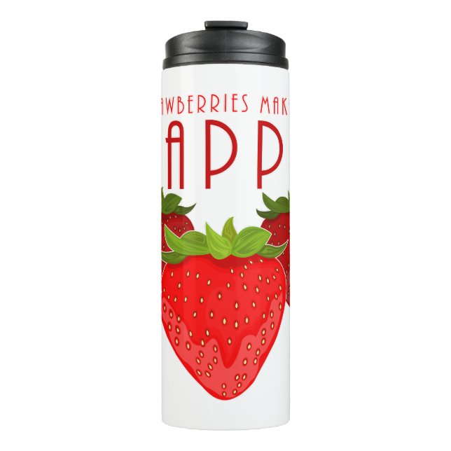 Bouteilles Isothermes Citation Mignonne sur les Fraises | Fruit Mignon (Devant)