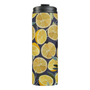 Bouteilles Isothermes Citron, branche d'olivier, vintage sans soudure.