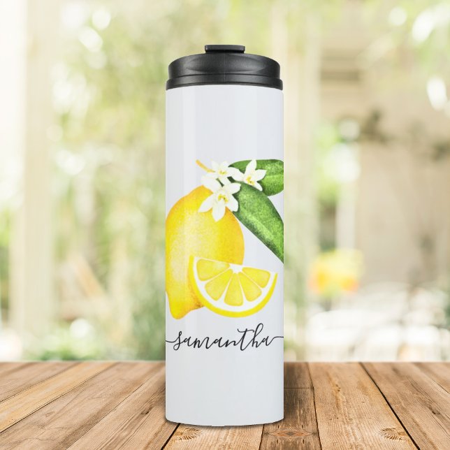 Bouteilles Isothermes Citron Monogramme Été Italien (Créateur téléchargé)