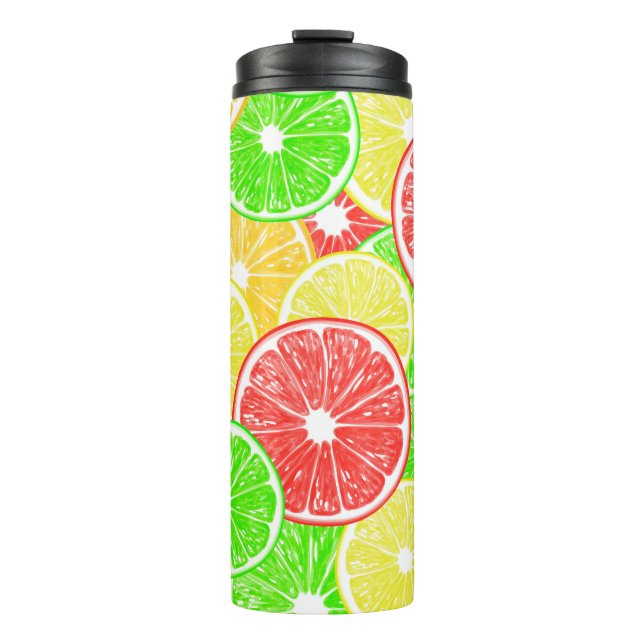 Bouteilles Isothermes Citron, orange, pamplemousse et tranches de citron (Devant)