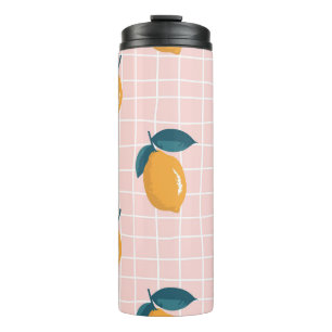 Bouteilles Isothermes Citrons, géométrie rétro, motif sans couture d'été