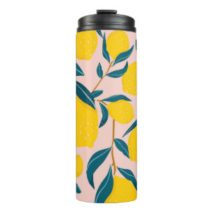 Bouteilles Isothermes citrons illustrés : motif transparent rose