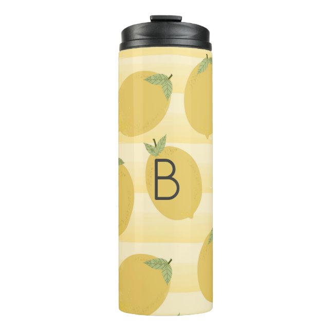 Bouteilles Isothermes Citrons jaunes Fruits d'été Aquarelle amusante (Devant)