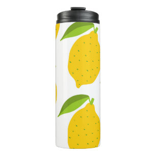 Bouteilles Isothermes citrons jaunes, motif artistique sans soudure.