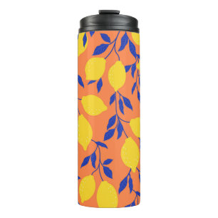 Bouteilles Isothermes Citrons stylisés Vintage Motif tropical