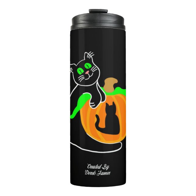 Bouteilles Isothermes Citrouille de chat noir (Devant)