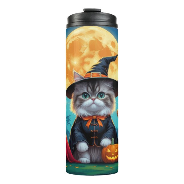 Bouteilles Isothermes Citrouille de chats perses Halloween drôle (Devant)