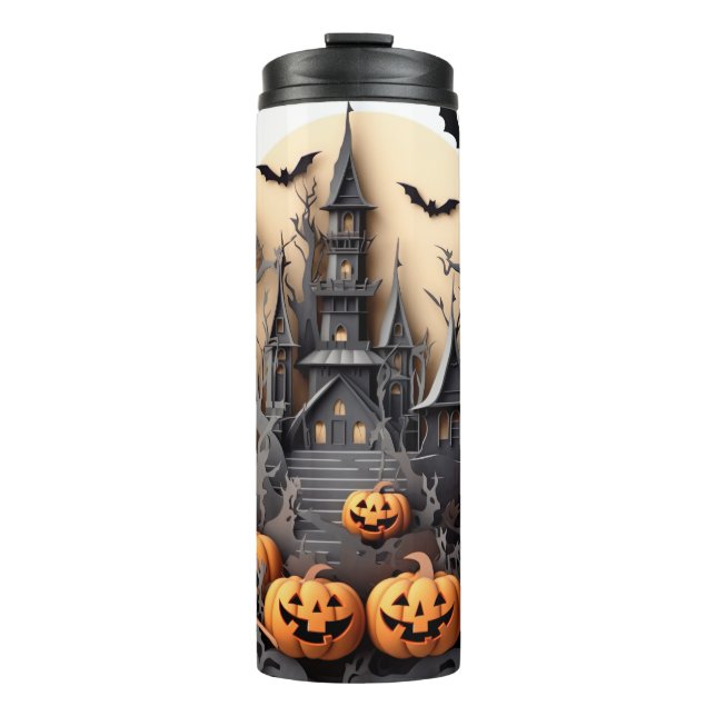 Bouteilles Isothermes Citrouille d'Halloween 3d maison hantée (Devant)