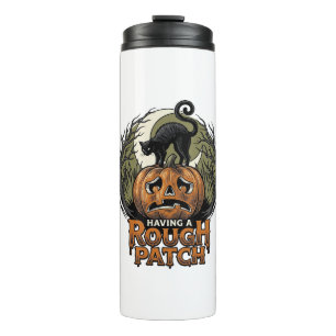 Bouteilles Isothermes Citrouille d'Halloween Chat Tache Brute Gravure Vi