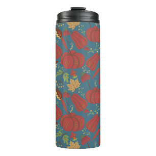 Bouteilles Isothermes Citrouille et carotte sans couture motif rouge et