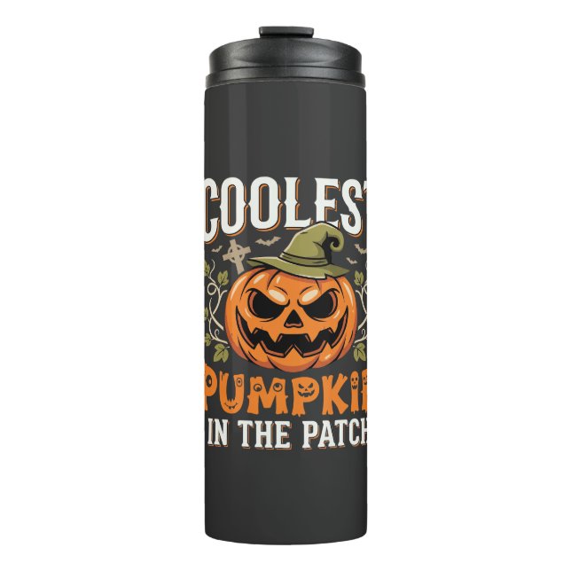 Bouteilles Isothermes Citrouille la plus cool du patch Design Halloween (Devant)