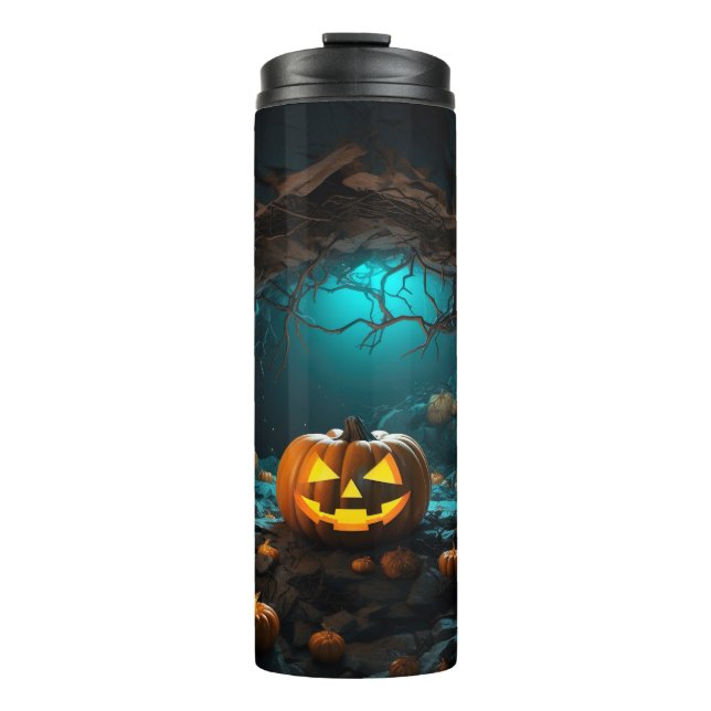 Bouteilles Isothermes Citrouille Lumineuse Halloween (Devant)
