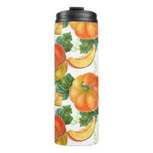 Bouteilles Isothermes Citrouille orange : Motif végétal été-automne.