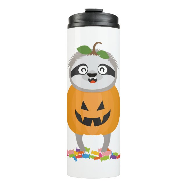 Bouteilles Isothermes Citrouille Sloth Halloween Costume cadeau (Devant)