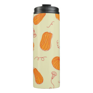 Bouteilles Isothermes Citrouilles d'automne : Doodle Orange Motif.
