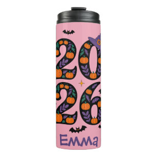 Bouteilles Isothermes Citrouilles de la sorcière rose Halloween 2026 Cha
