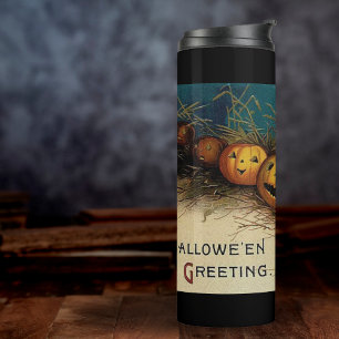 Bouteilles Isothermes Citrouilles d'Halloween en Hay Vintage