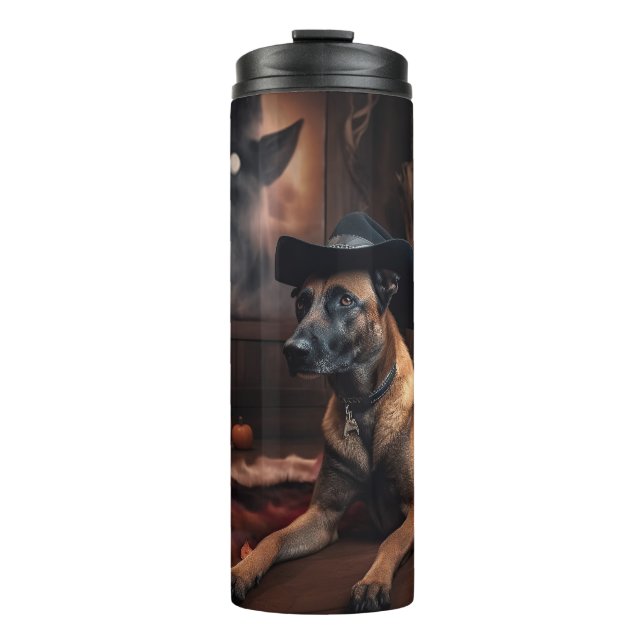 Bouteilles Isothermes Citrouilles Malinois Belges Halloween Épouvantable (Devant)