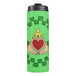 Bouteilles Isothermes Claddagh et entrelacs verts