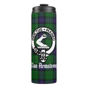 Bouteilles Isothermes Clan Armstrong Crest Badge et Tartan
