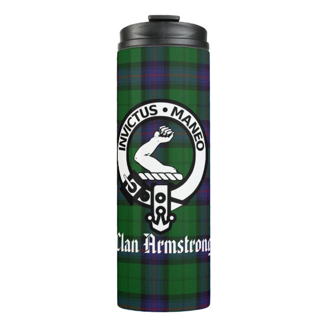 Bouteilles Isothermes Clan Armstrong Crest Badge et Tartan (Devant)