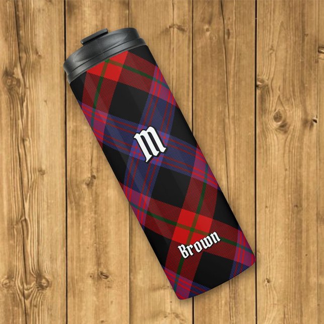 Bouteilles Isothermes Clan Brown Tartan (Créateur téléchargé)