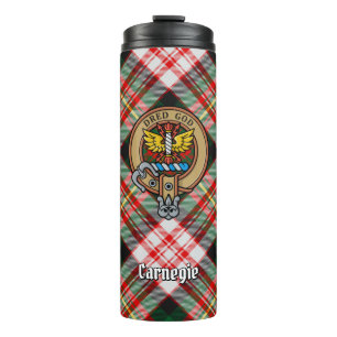 Bouteilles Isothermes Clan Carnegie Crest sur la robe Tartan
