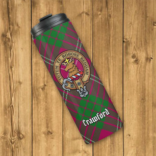 Bouteilles Isothermes Clan Crawford Crest sur Tartan
