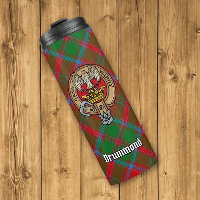 Bouteilles Isothermes Clan Drummond Crest sur Tartan (Créateur téléchargé)