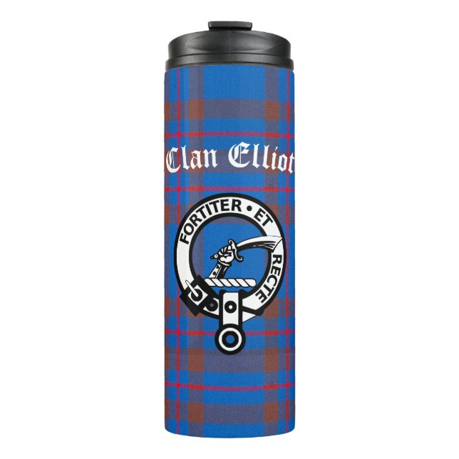 Bouteilles Isothermes Clan Elliot Crest Badge & Tartan (Devant)