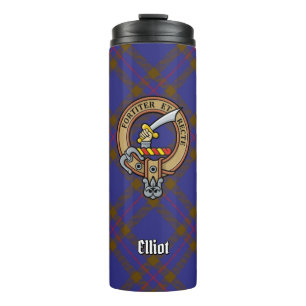 Bouteilles Isothermes Clan Elliot Crest sur Tartan moderne
