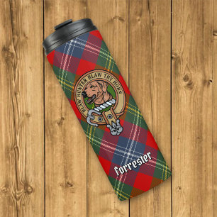 Bouteilles Isothermes Clan Forrester Crest sur Tartan