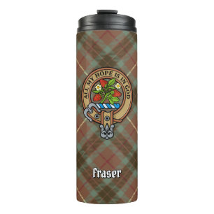 Bouteilles Isothermes Clan Fraser Crest sur le tartare de chasse Patinée