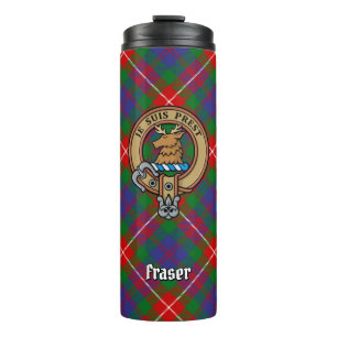 Bouteilles Isothermes Clan Fraser de Lovat Crest sur Tartan