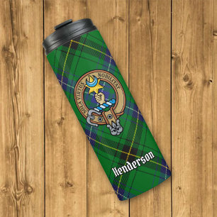 Bouteilles Isothermes Clan Henderson Crest sur Tartan