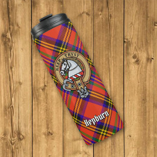 Bouteilles Isothermes Clan Hepburn Crest sur Tartan