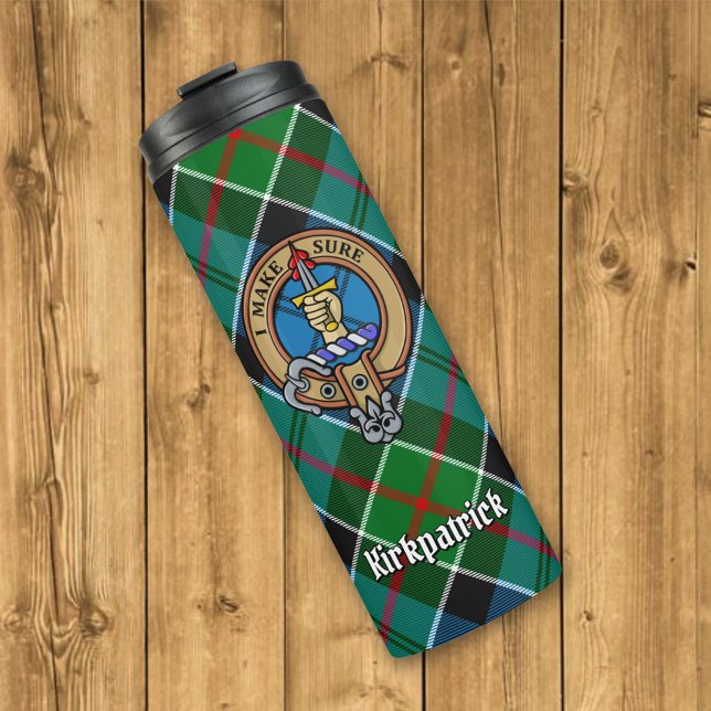 Bouteilles Isothermes Clan Kirkpatrick Crest sur Tartan (Créateur téléchargé)