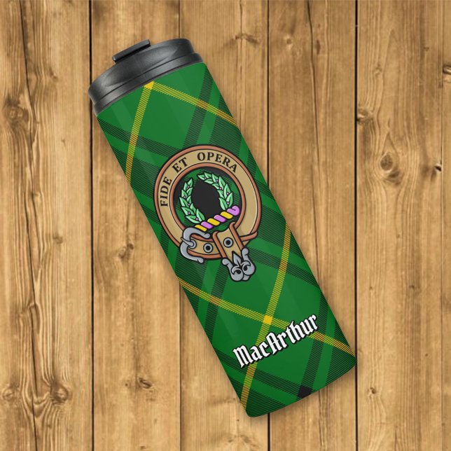 Bouteilles Isothermes Clan MacArthur Crest sur Tartan (Créateur téléchargé)
