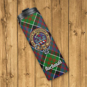 Bouteilles Isothermes Clan MacDonald de Clanranald Crest sur Tartan