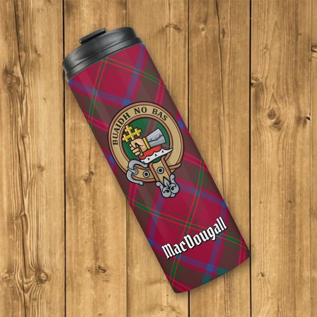Bouteilles Isothermes Clan MacDougall Crest sur Tartan (Créateur téléchargé)