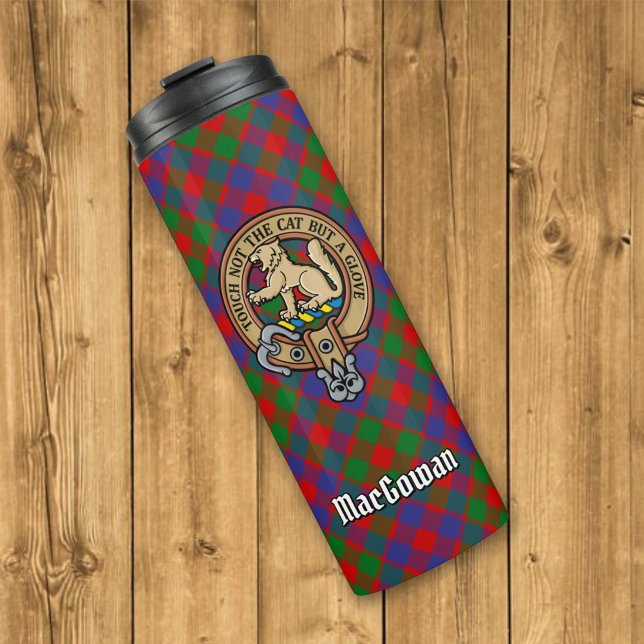 Bouteilles Isothermes Clan MacGowan Crest sur Tartan (Créateur téléchargé)