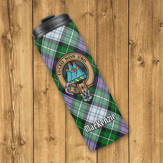 Bouteilles Isothermes Clan MacKenzie Crest sur Tartan de robe (Créateur téléchargé)