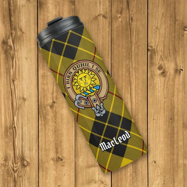 Bouteilles Isothermes Clan MacLeod de Lewis Crest sur Tartan (Créateur téléchargé)