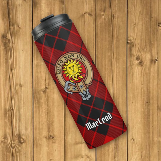 Bouteilles Isothermes Clan MacLeod de Raasay Crest sur Tartan (Créateur téléchargé)